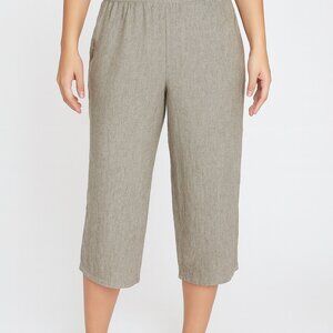 J. Jill Pure Jill Wide Leg Cropped Pants XL Petite 78% Linen 22% Cotton Beach